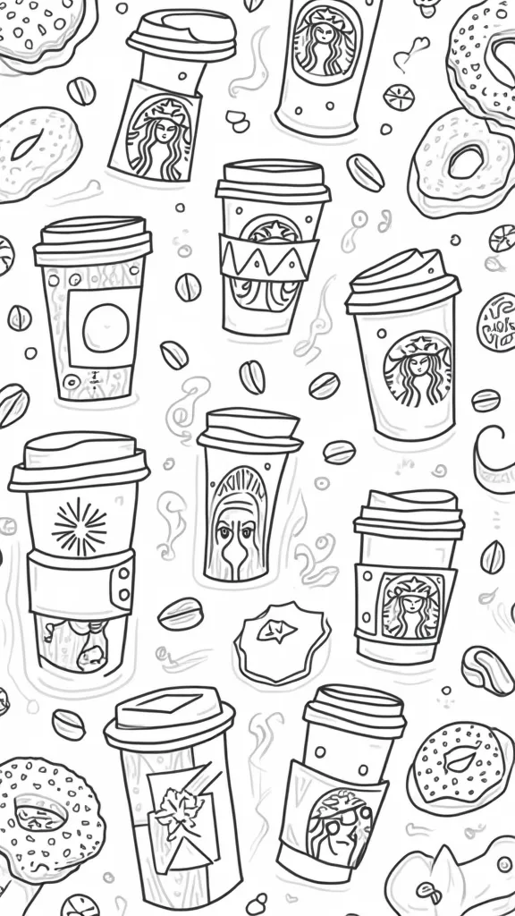 coloriage de tasse Starbucks